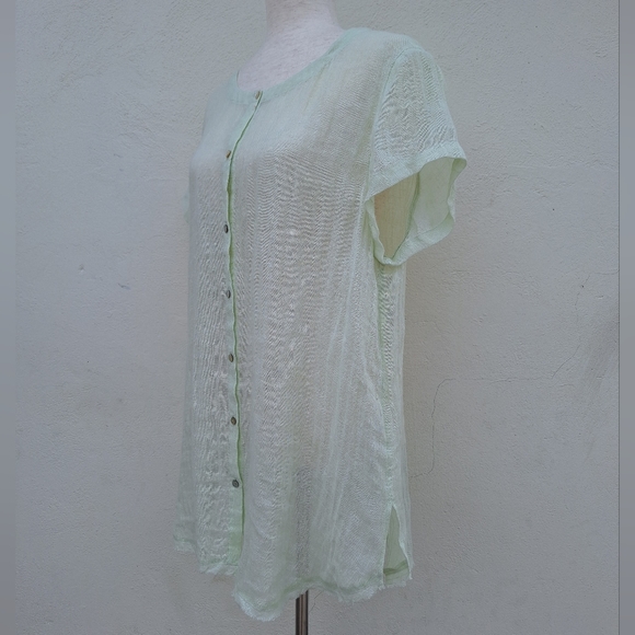 Eileen Fisher Organic Linen Gauze Tunic Top - Picture 3 of 8